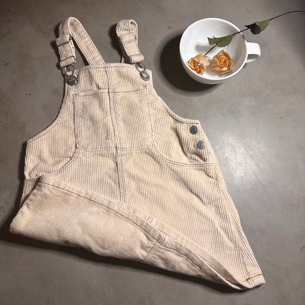 NWTs! - ZARA's Toddler Nude Color "Corduroy Jumper Dress" - Back to School Cool!